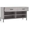 vidaXL Shoe Bench Grey Sonoma 102x35x55 cm Engineered Wood