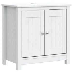 vidaXL Bathroom Sink Cabinet "BERG" White 60x34x59 cm Solid Wood Pine