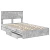 vidaXL Bed Frame Manual Concrete Grey 135 x 190 cm Engineered Wood