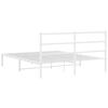vidaXL Metal Bed Frame without Mattress with Headboard White 150x200cm