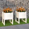 vidaXL Planters 2 pcs White 40x40x52.5 cm Solid Wood Pine