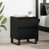 vidaXL Bedside Cabinet Black Oak 40 x 35 x 50 cm Engineered Wood