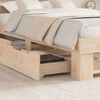 vidaXL Bed Frame with Headboard Brown 120 x 190 cm Solid Pine Wood