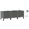 vidaXL Garden Planter with Irrigation&Wheels 3 pcs Light Grey PP