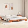 vidaXL Bed Frame Wax Brown 200 x 200 cm Solid Pine Wood