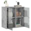 vidaXL Wall Cabinet with Glass Doors Concrete Grey 68x37x68.5 cm