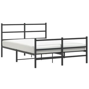 vidaXL Metal Bed Frame without Mattress with Footboard&nbsp;Black 140x190cm