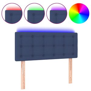 vidaXL LED Headboard Blue 80x5x78/88 cm Fabric