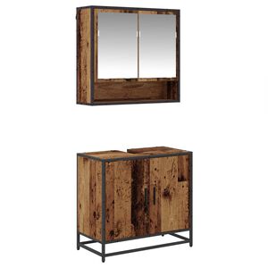 vidaXL Bathroom Furniture Set 2 pcs Old Wood Engineered Wood