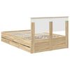 vidaXL Bed Frame with Drawer Sonoma Oak 135 x 190 cm Engineer Wood