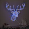 vidaXL Reindeer Head with 140 LEDs Blue 68 x 36.5 x 62.5 cm Acrylic