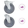 vidaXL 16 pcs Bolt Hole Swivel Casters 125 mm