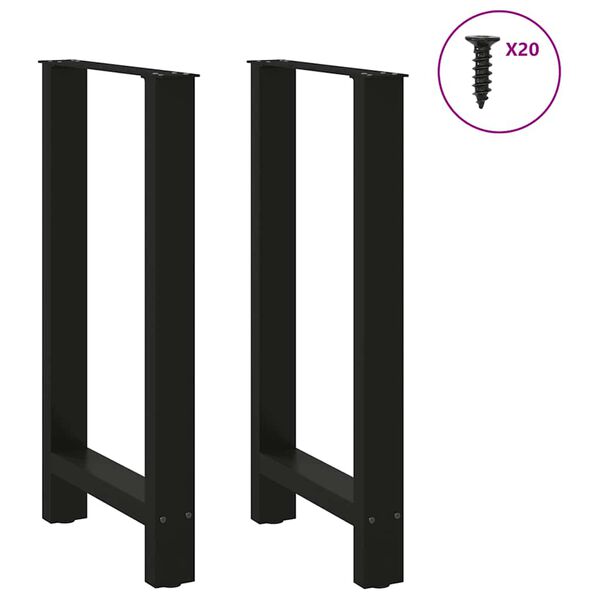 vidaXL Bar Table Legs Black 2 pcs 40x(90-91) cm Steel