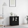 vidaXL LED Sideboard Black 60.5 x 37 x 67 cm Engineered Wood