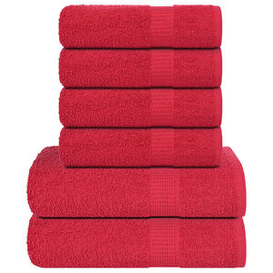 vidaXL 6 Piece Towel Set "FROGN" Red 360 gsm