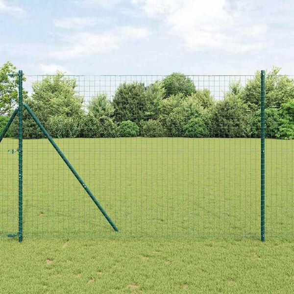 vidaXL Fence Post 12 pcs Green Powder-coated steel