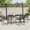 vidaXL Garden Dining Set 5 pcs Black Powder-Coated Steel