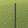 vidaXL Fence with Post Grey 1.5 x 10 m Steel and PVC