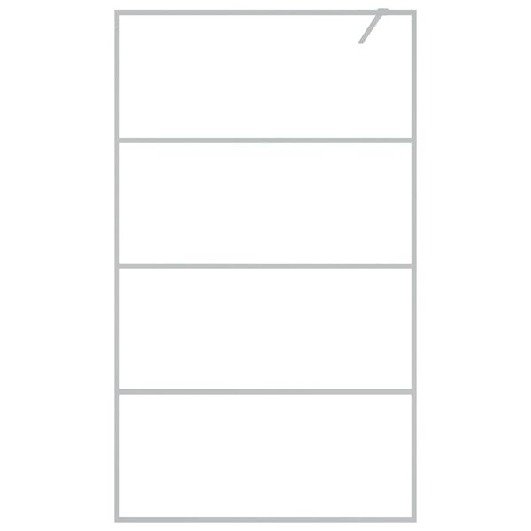 vidaXL Walk-in Shower Wall Silver 115x195 cm Clear ESG Glass