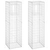 vidaXL Gabion Basket Posts 2 pcs 50x50x180 cm Iron