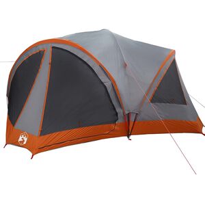 vidaXL Family Tent with Roof Grey and Orange 460 x 430 x 214 cm
