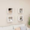 vidaXL Wall Cube Shelves 4 pcs White 26x15x26 cm