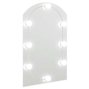 vidaXL Mirror With Led Light | Silver | Glass | Medium | Mirror With LED Light