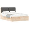 vidaXL Bed Frame with Upholstered Headboard Dark Grey 135 x 190 cm