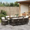 vidaXL Garden Dining Set 9 pcs Brown Powder-Coated Steel