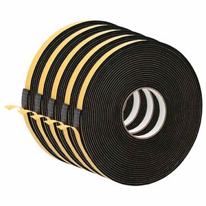 vidaXL Self-adhesive Foam Tape 5 pcs Black 10mm x 10m CR Foam