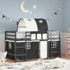 vidaXL Kids' Loft Bed with Tunnel without Mattress White&Black 90x200cm