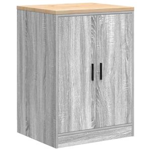 vidaXL Garage Storage Cabinet Grey Sonoma 60x51x85 cm Solid Wood Pine
