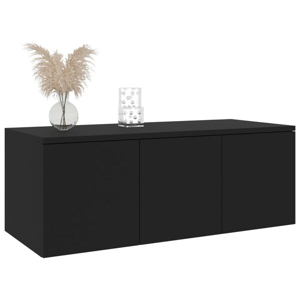 vidaXL TV Cabinet Black 80x34x30 cm Engineered Wood