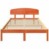 vidaXL Bed Frame with Headboard Wax Brown 135 x 190 cm Solid Pine Wood