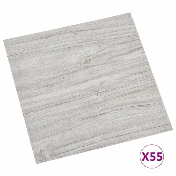 vidaXL Flooring Planks 55 pcs Light Grey 5.11 m&sup2; PVC