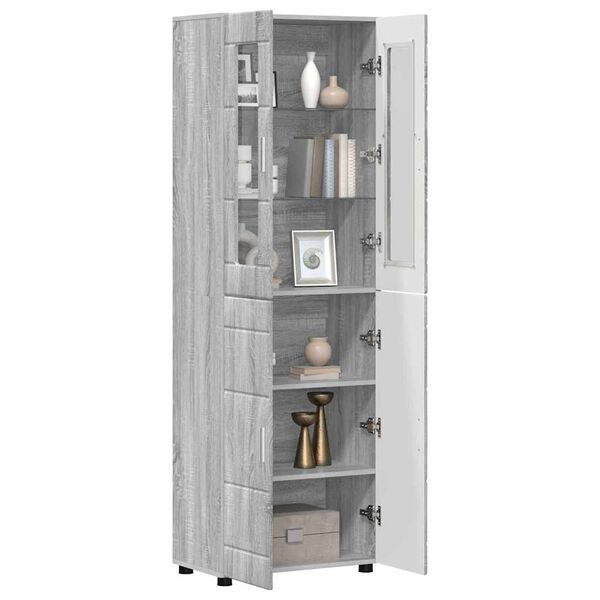 vidaXL Highboard FLORIN Grey Sonoma 60 x 35 x 182 cm Engineered Wood