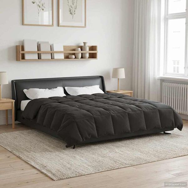 vidaXL Full Year Duvet Quilted Anthracite 200 x 220 cm Microfiber
