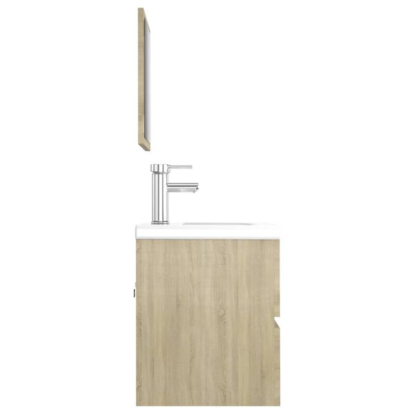 vidaXL Bathroom Furniture Set Sonoma Oak Engineered Wood