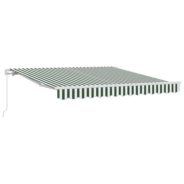 vidaXL Awning Striped Green and white 3 x 2.5 m Polyester and metal