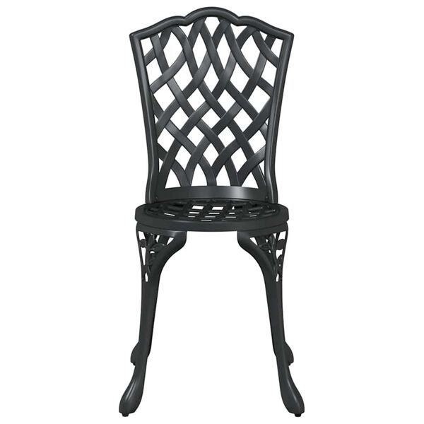 vidaXL Garden Chair 2 pcs Black 55 x 56.5 x 91cm Aluminium