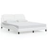 vidaXL Bed Frame with LED without Mattress "Zadar" White 160x200 cm