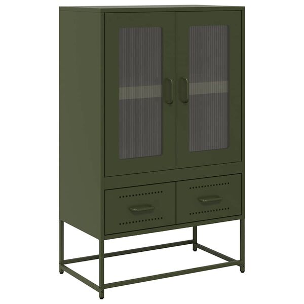 vidaXL Highboard Olive Green 68x39x111.5 cm Steel