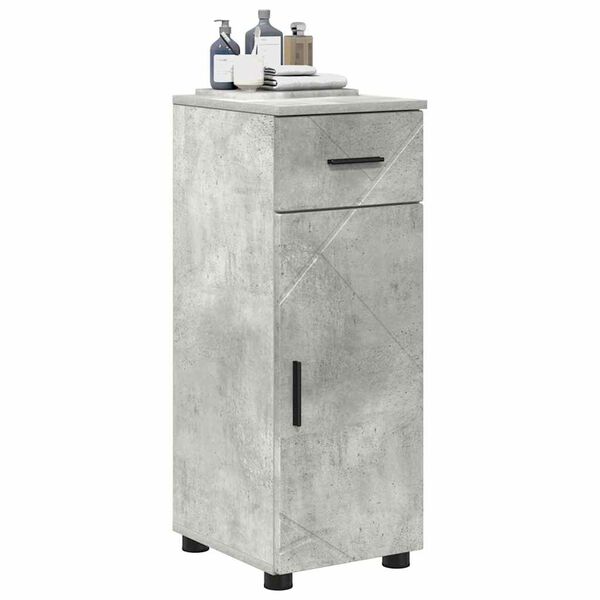 vidaXL Bathroom Cabinet with Drawer Concrete Grey 30 x 35 x 80 cm