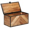 vidaXL Storage Box 60x30x30 cm Solid Wood Acacia and Iron