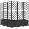 vidaXL Garden Planter with Trellis Black 120x120x136 cm PP