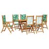 vidaXL Garden Dining Set 7 pcs Leaf Pattern Solid Acacia Wood