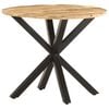 vidaXL Side Table | Natural wood, Black | Solid mango wood, Powder-coated iron
