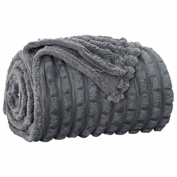 vidaXL Throw Blanket Dark Grey 270 x 240 cm Fleece
