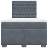 vidaXL Box Spring Bed with Mattress Dark Grey 120x200 cm Velvet