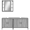 vidaXL 3 Piece Bathroom Cabinet Set Grey Sonoma Engineered Wood